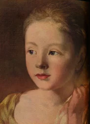 Las hijas del pintor persiguiendo una mariposa (detalle), c1756