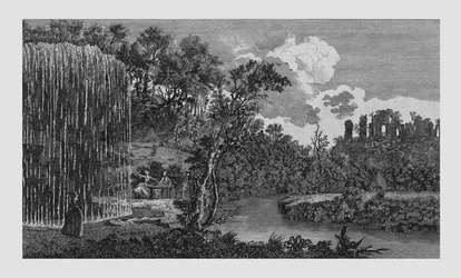 El pozo petrificante o de goteo, y las ruinas del castillo de Knaresbrough en Yorkshire