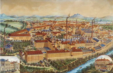 La cervecería Pilsner Urquell en Pilsen, 1900s-1910s