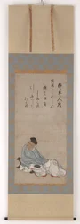 El poeta Kakinomoto no Hitomaro, período Muromachi o Momoyama, siglo XVI