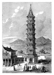 La Torre de Porcelana de Nanjing, China, c. 1895