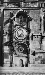 El reloj astronómico de Praga, Checoslovaquia, años 1930