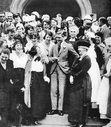 El Príncipe de Gales en el Colegio Agrícola de Ontario, Canadá, 1919
