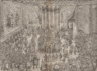La Comida Princely Die Fürstliche Mahlzeit, de una serie que representa la boda de Wolfga..., 1614