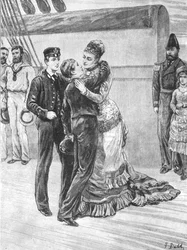 La Princesa de Gales dando la bienvenida a sus hijos marineros a su regreso..., 3 de mayo de 1880, 1901