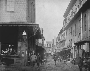 El mercado de provisiones, Chinatown, San Francisco, siglo XIX