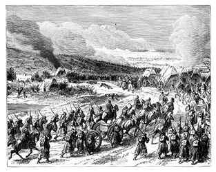 Los prusianos asaltando los reductos de Duppel, 18 de abril de 1864, finales del siglo XIX