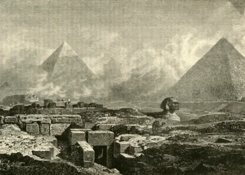 Las pirámides y la esfinge, 1890