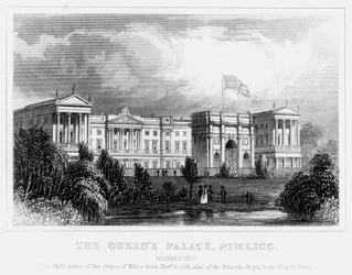 El Palacio de la Reina, Pimlico, Londres, c1840s