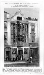 La residencia de Sir Paul Pindar, Bishopsgate, Ciudad de Londres