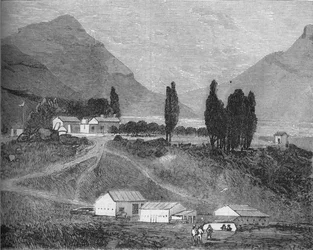 La Residencia, Maseru, Basutolandia, morada del Magistrado Jefe, Comandante Griffiths, c1880