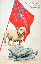 El Derecho Precede a la Fuerza, postal francesa de la Primera Guerra Mundial, 1914-1918