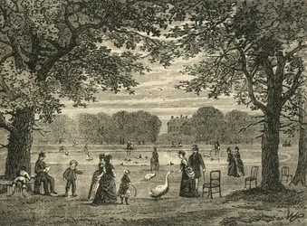 El Estanque Redondo, Jardines de Kensington, c1876