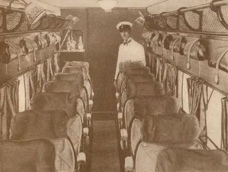 El salón de un avión Londres-París, 1927