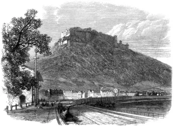 La fortaleza sajona de Königstein, en el río Elba, cerca de Dresde, Alemania, 1866