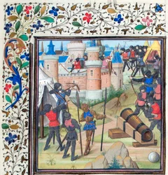 El sitio de Antioquía. Miniatura de la Historia de Guillermo de Tiro, 1460s