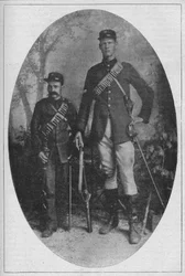 El hombre más pequeño y el hombre más grande en el ejército bóer, 1902