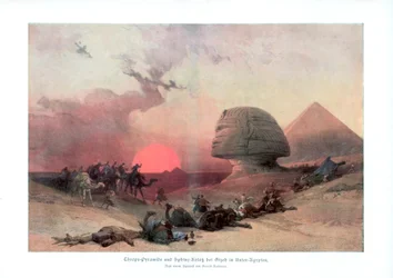 La Esfinge en Giza, Egipto, 1840s, 1900