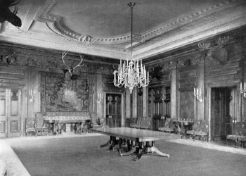 El comedor estatal en la Casa Blanca, Washington DC, EE.UU., 1908