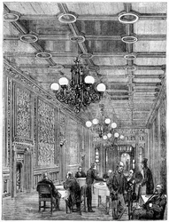 La sala de té, Cámara de los Comunes, Westminster, Londres, siglo XIX