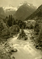 El Puente del Diablo Teufelssteg, Lofer, Austria, c1935