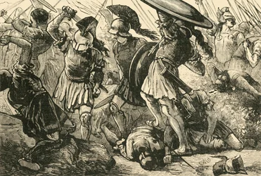 Los tebanos y macedonios en Queronea, 1890