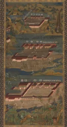 Los tres santuarios sagrados en Kumano: Kumano Mandala, c. 1300
