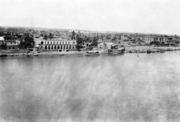 El río Tigris desde el 31º hospital general británico, Bagdad, Mesopotamia, Primera Guerra Mundial, 1918