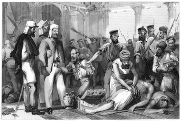 El corresponsal de The Times observando el saqueo del Kaiser Bagh, 1858, c1860