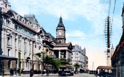 La nueva extensión del Ayuntamiento, Melbourne, Australia, 1912