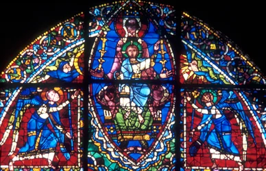 La Virgen y Cristo rodeados de ángeles, siglo XII