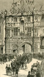 Los visitantes siendo presentados al decano: Visitantes coloniales e indios en Canterbury, 1886