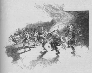 Los guerreros bailaron la danza de guerra, 1902