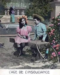 La edad de la inocencia, Postal francesa, c1900