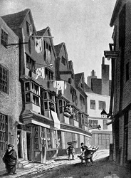 Los antiguos recintos del Palacio de Westminster, Londres, 1807 c1905
