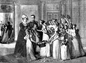 La llegada de Marie-Louise a Compiègne, Francia, 27 de marzo de 1810, 1882-1884