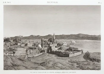 La ciudad de Al Minya y el río Nilo, Egipto