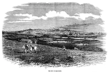 La ciudad de Melbourne, Australia, 1855