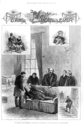 La muerte de Lord Iddesleigh en Downing Street, Londres, 1887