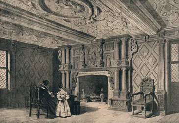 El salón, Park Hall, Shropshire, 1915