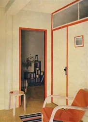 El vestíbulo de entrada al apartamento del Dr. H. J. Modrey en Highfield Court