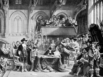 El famoso juicio de Carlos I en Westminster Hall en enero, 1649 c1905