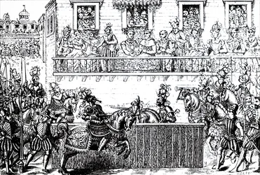 La herida fatal del Rey Enrique II de Francia