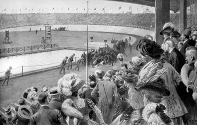 El final del maratón, Juegos Olímpicos, Londres, 1908, c1920