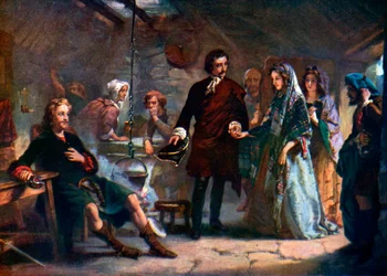 El primer encuentro del Príncipe Carlos y Flora Macdonald en la isla de South Uist