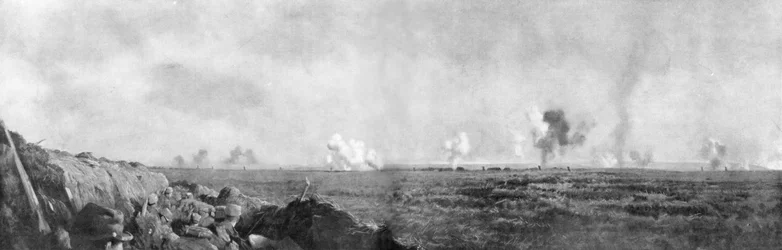 La línea del frente alrededor del Aisne, Francia, Primera Guerra Mundial, 1914