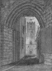 La puerta del Priorato de San Bartolomé, West Smithfield, Ciudad de Londres, c1850 1906