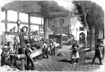 La cocina en la Escuela Charterhouse, Godalming, Surrey, 1867