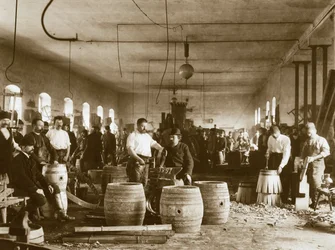 La fabricación de barriles de cerveza de madera en Pilsen