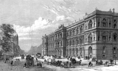 Las nuevas oficinas de Home and Colonial, Parliament Street, Westminster, Londres, 1875